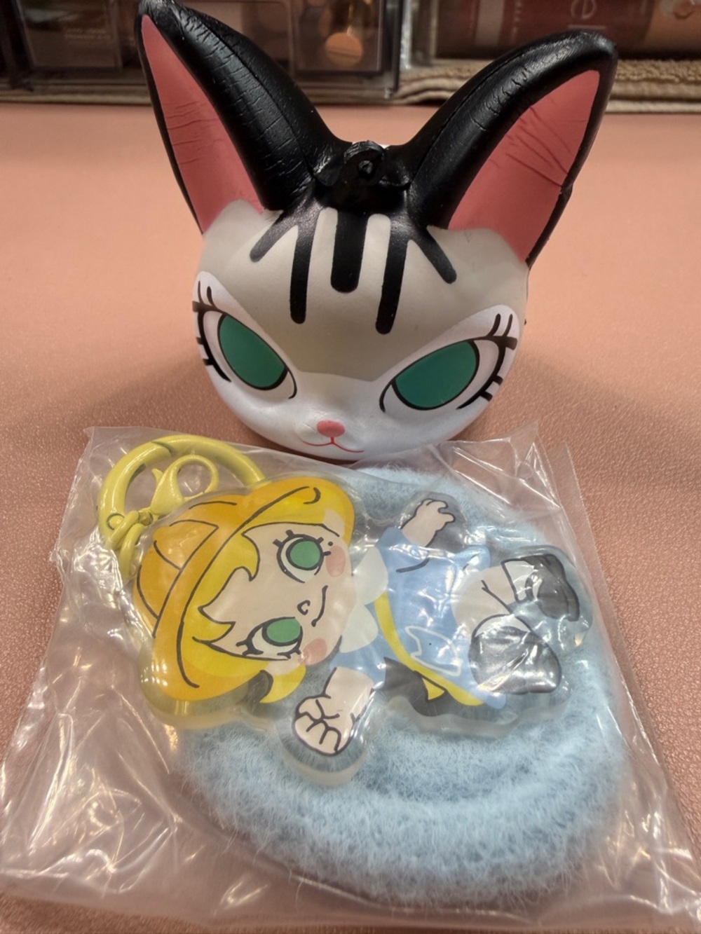 Kids Other Blue and Black Cat Toy with Yellow Character Keychain